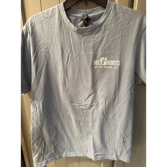 Duck Donuts Outer Banks‎ NC Blue Graphic T-Shirt Medium Short Sleeve Tee - Picture 3 of 4